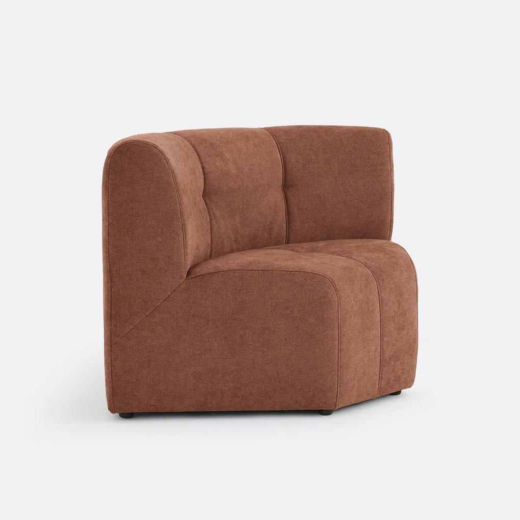 1-zits modulaire hoektafel fauteuil van fijn chenille, ANETA
