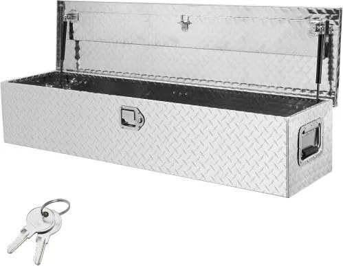VEVOR 1219 x 381 x 381 mm gereedschapskist voor laadbak, afsluitbaar 177 L gereedschapskist, opbergruimte, gereedschapskist, laadvermogen 50 kg, gereedschapskistorganizer voor campers, auto's, enz.