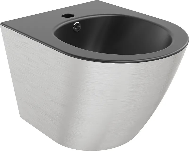 Mexen Lena bidet hangend, zwart mat/zilveren lijnpatroon - 35224873