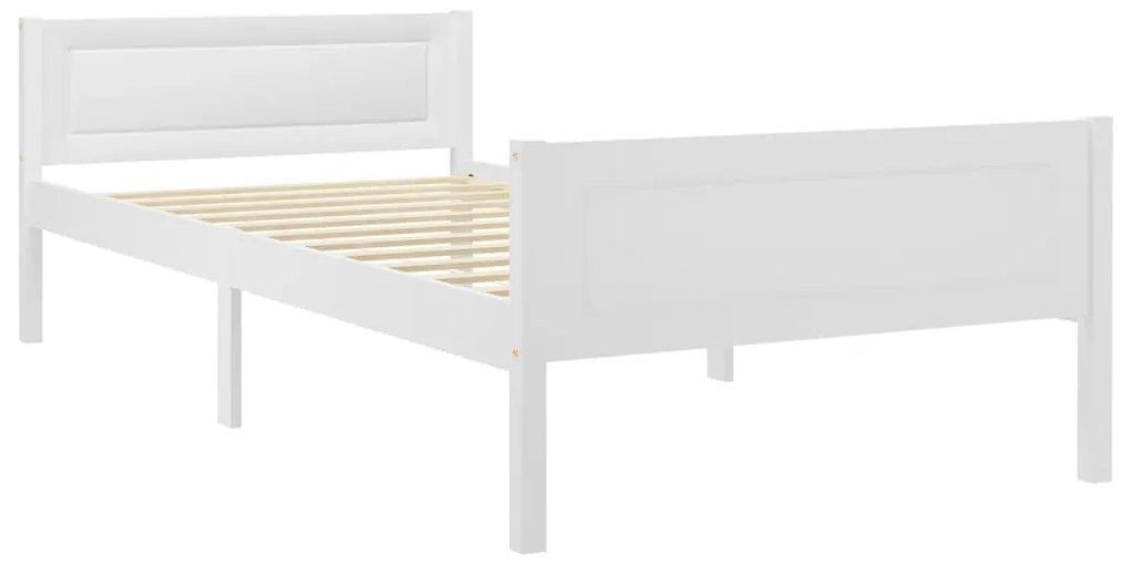 vidaXL Bedframe massief grenenhout wit 100x200 cm