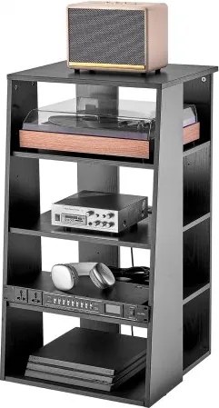 VEVOR 5-laags mediastandaard, mediastandaard voor dvd-spelers/kabelboxen/gameconsoles, audiocomponentkast, stereocomponentkast, in hoogte verstelbare media-opslagkast