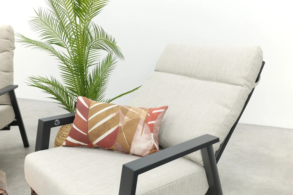 Lagos stoel-bank loungeset 3-delig verstelbaar - Antraciet