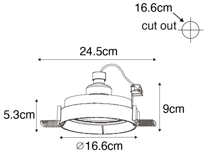 Moderne inbouwspot wit GU10 AR111 rond trimless - Oneon Modern GU10 Binnenverlichting Lamp