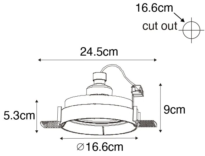 Set van 6 Moderne inbouwspot wit GU10 AR111 rond trimless - Oneon GU10 Binnenverlichting Lamp