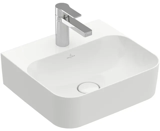 Villeroy & Boch Finion fontein 1 kraangat 43x39cm ceramic+ met verdekte overloop wit 436444r1
