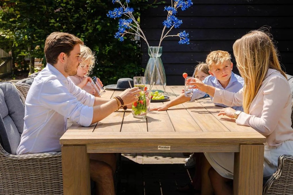 Tuinset 6 personen 240 cm Wicker Grijs Garden Collections Buckingham/Brighton