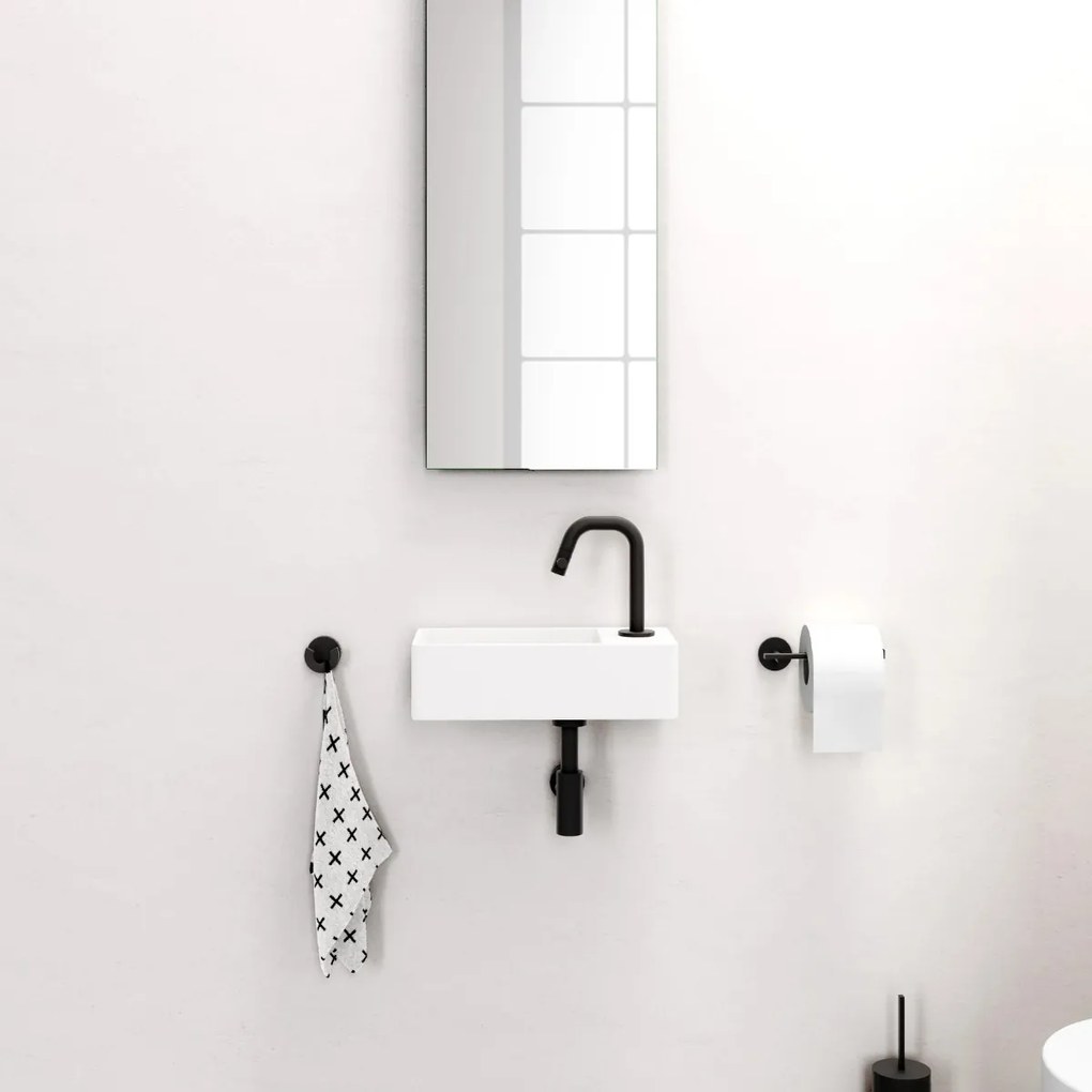 Clou Kaldur fonteinkraan met accessoires zwart mat