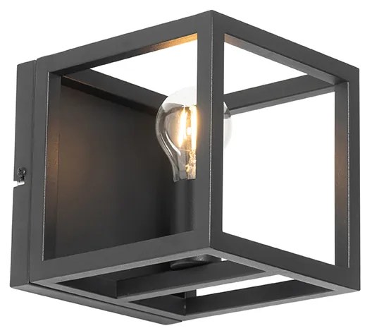 Industriële wandlamp zwart kubus - Cage