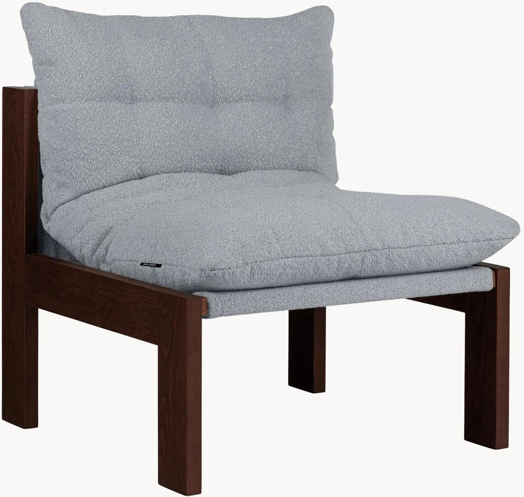 Loungefauteuil Huno van bouclé en beukenhout