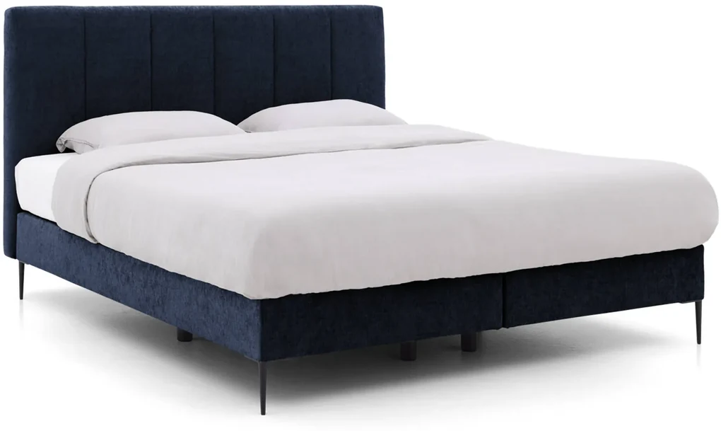 Goossens Boxspring Ease Solid Incl. Matras, Vlak 180 x 210 cm (=2x 90 x 210 cm) met hoofdbord + 2x matras shapes 1