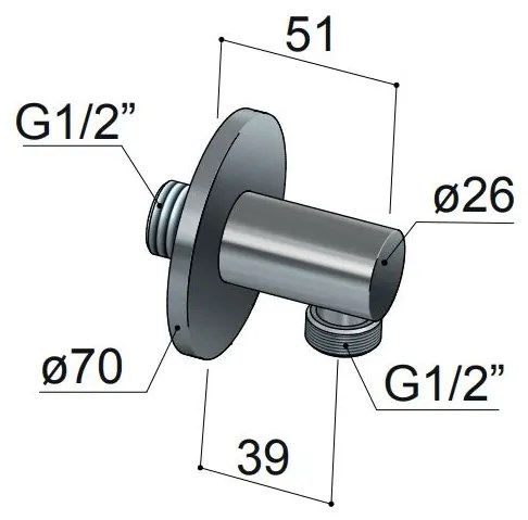 Hotbath Cobber Doucheaansluiting Geborsteld Koper PVD M517