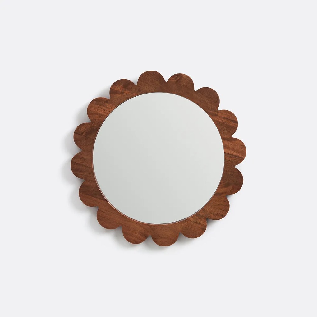 Spiegel, mangohout, diameter 39,5 cm, FLEORA
