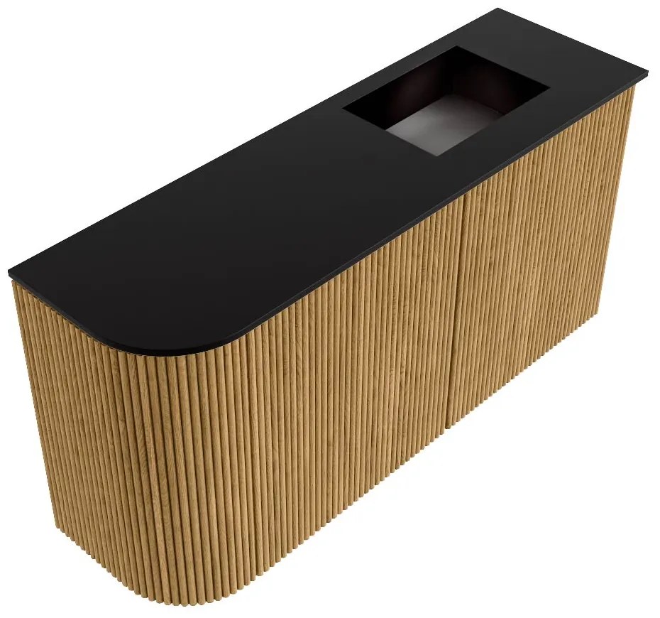 Mondiaz Joya 80cm toiletmeubel ronding links oak met wastafel faye rechts zonder kraangat urban