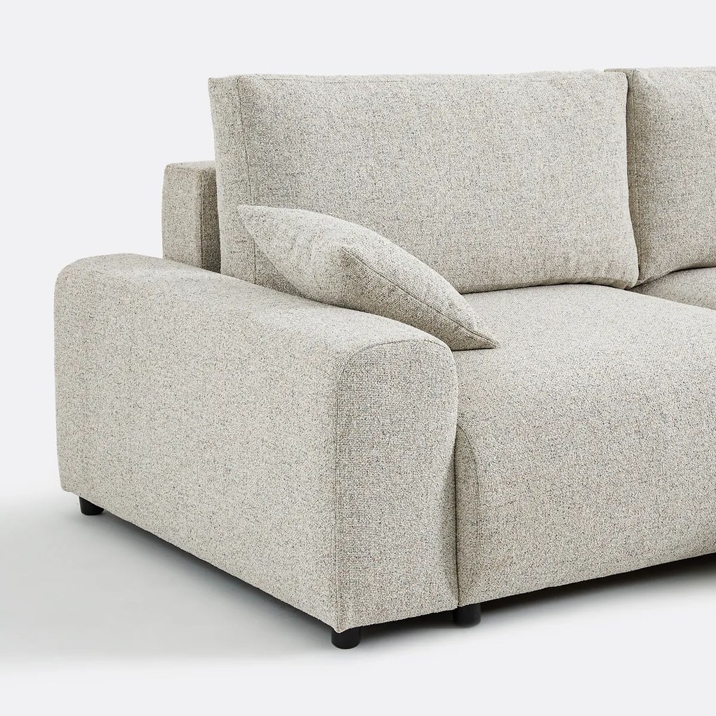 Omvormbare hoekbank met koffer, in gestippelde structuurstof, GALENE