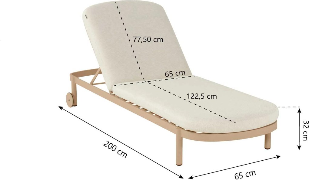 Hartman Palma Lounger Cappuccino Aluminium Taupe