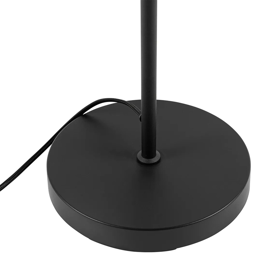 Art deco vloerlamp zwart met smoke glas - Bizle