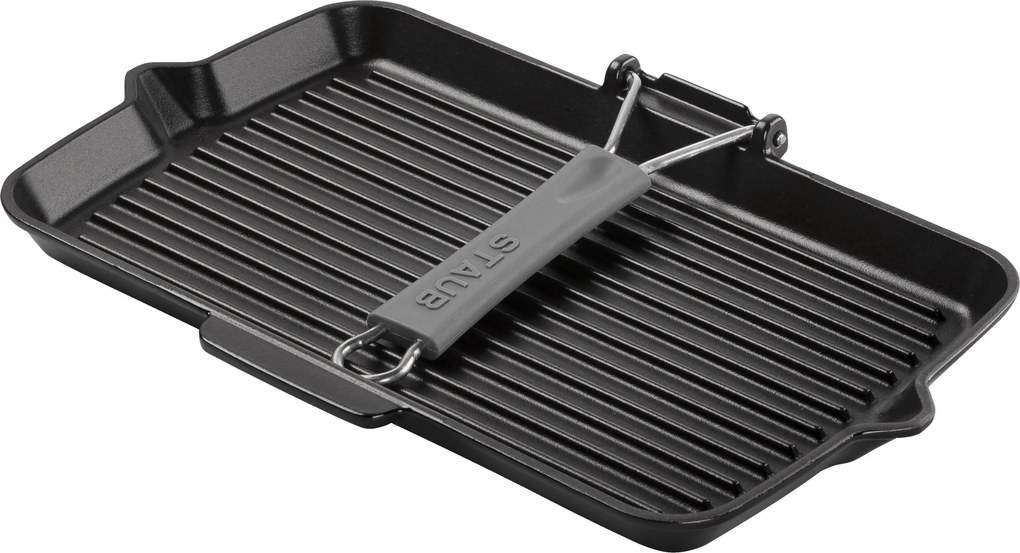 Staub Grill Pans Grillpan met schenktuit 34 x 21 cm, Zwart - Grill Pans - Staub