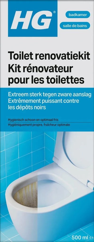 HG Toilet Renovatie Kit - 500 ml - Met schrobber &amp; handschoenen - Tegen zware aanslag