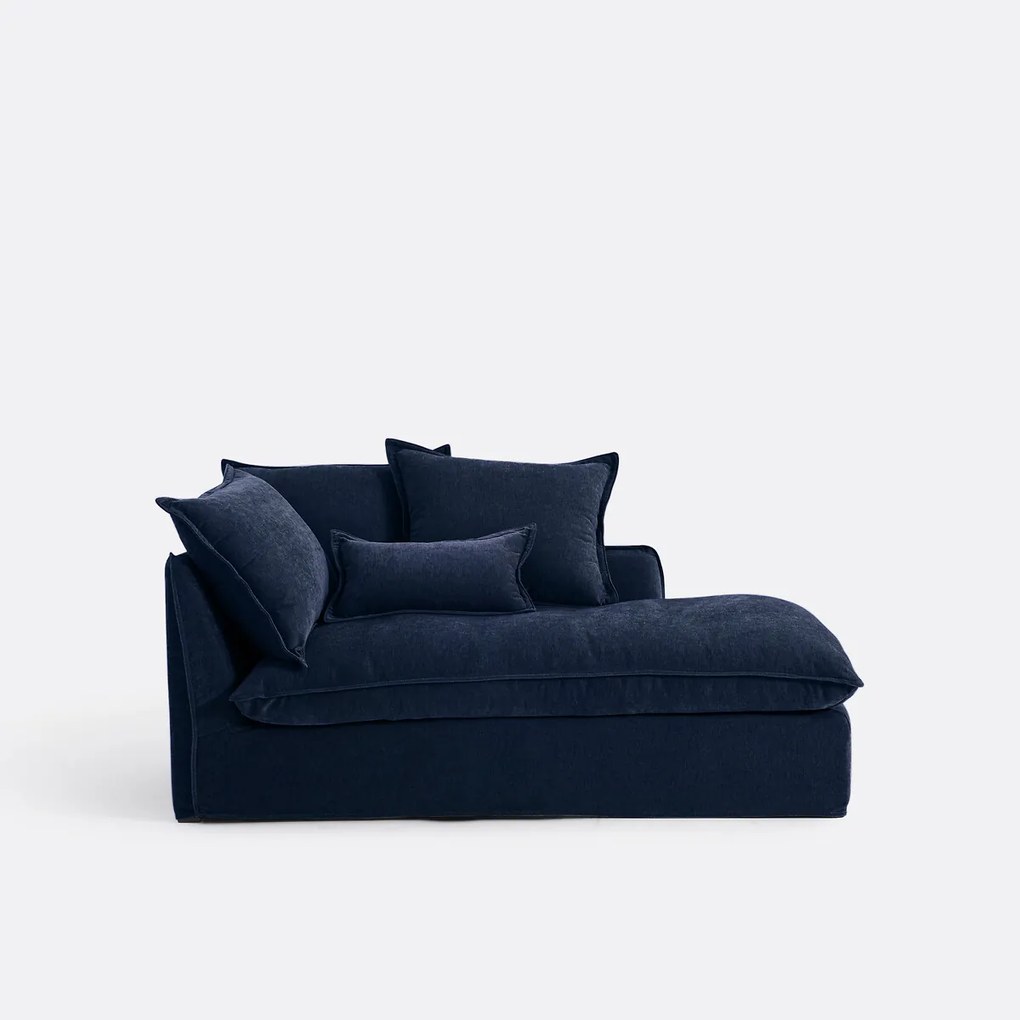 Longchair rechts, afneembare hoes, in gemêleerd polyester, ODNA
