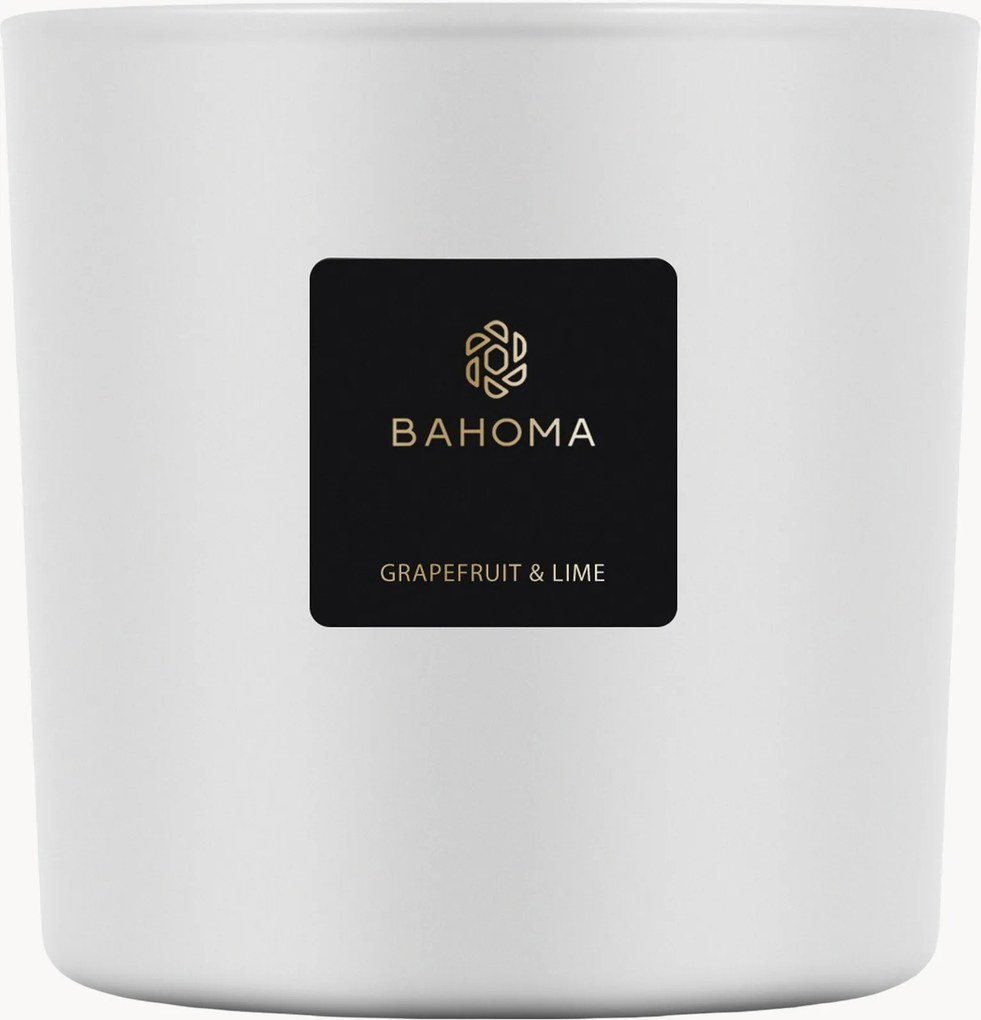 Handgemaakte 3-lonts geurkaars Grapefruit & Lime (grapefruit, limoen, jasmijn & patchouli)