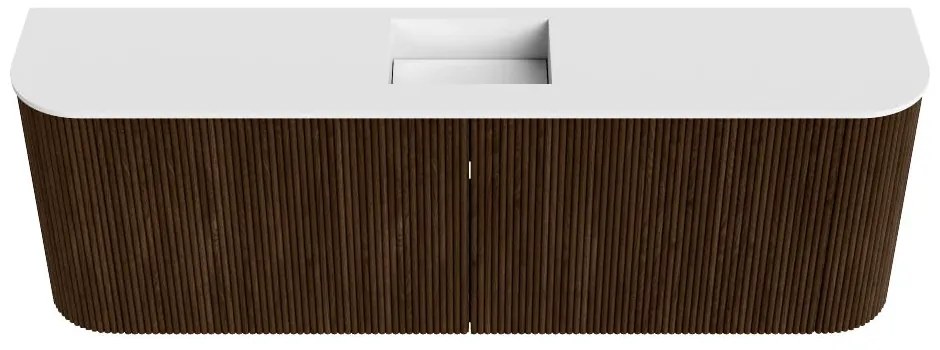 Mondiaz Joya 125cm toiletmeubel ronding links/rechts walnut met wastafel faye midden 1 kraangat talc