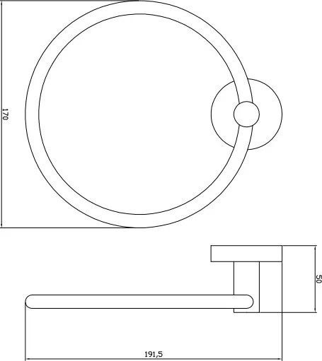 Eastbrook Genoa messing handdoekring chroom