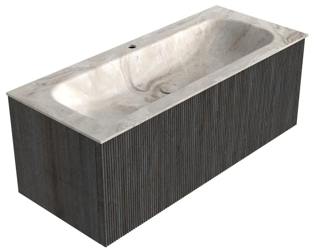 Mondiaz Kurve-dlux 110cm badmeubel shadow met 1 lade en wastafel big medium midden 1 kraangat frappe