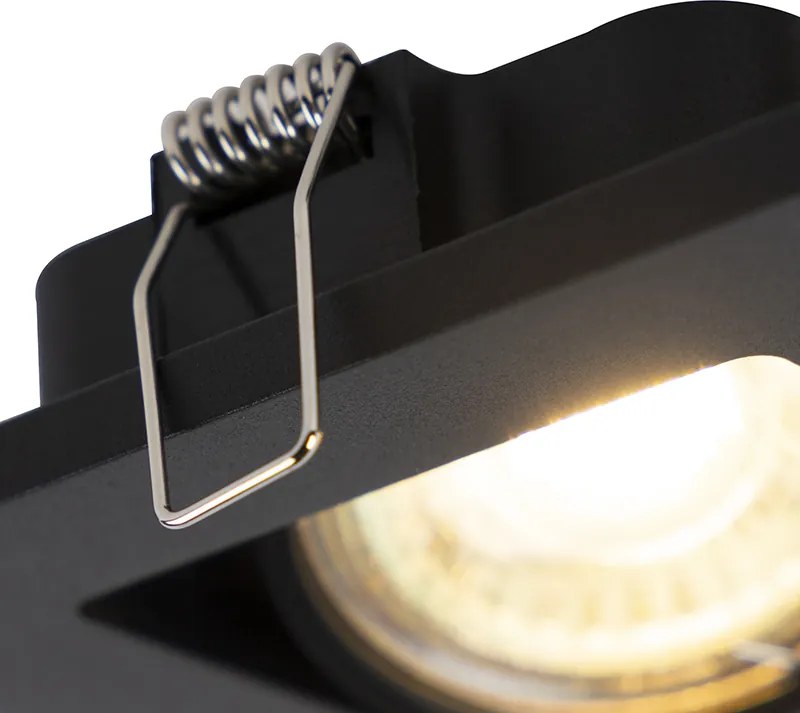 Moderne smart inbouwspot zwart incl. 2 Wifi GU10 - Qure