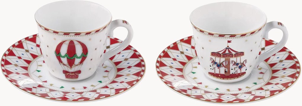 Koffiekopjes met schoteltjes Christmas Wonderland, 2-delig