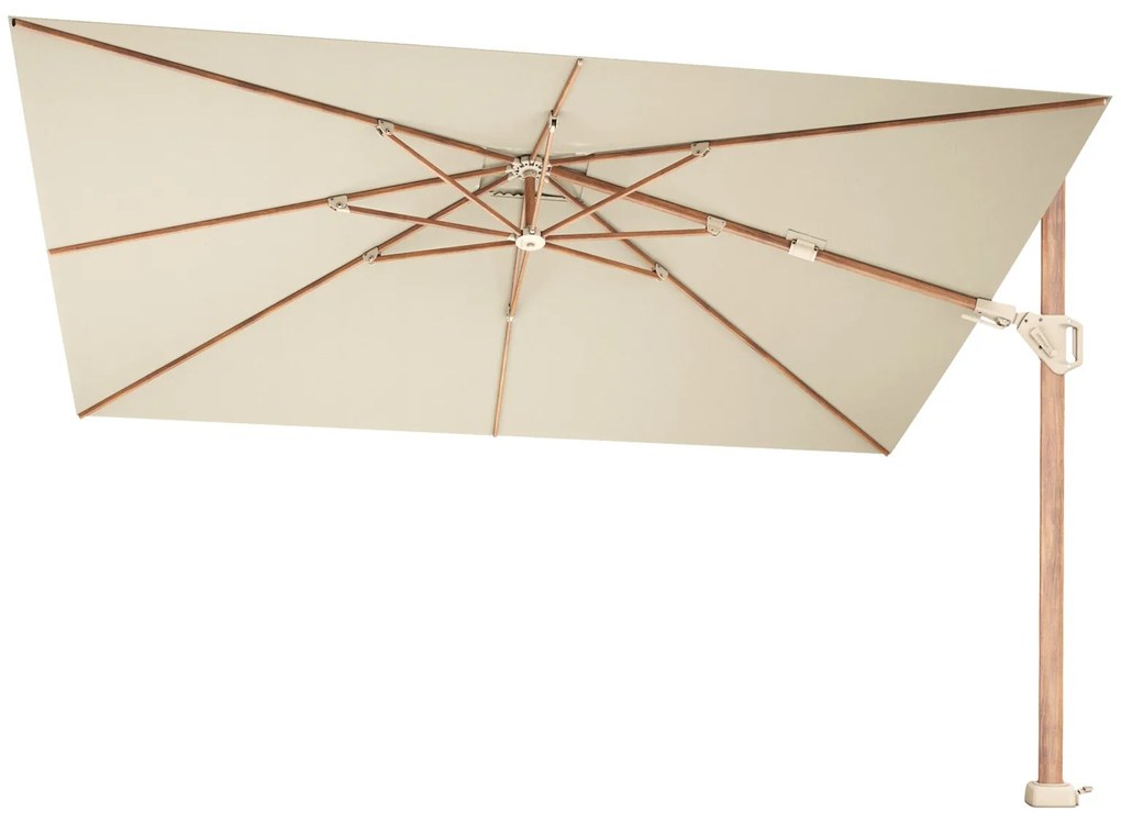 Platinum Challenger rechthoek zweefparasol T2 Premium - 2,6 x 3,5 m. - Champagne Teak