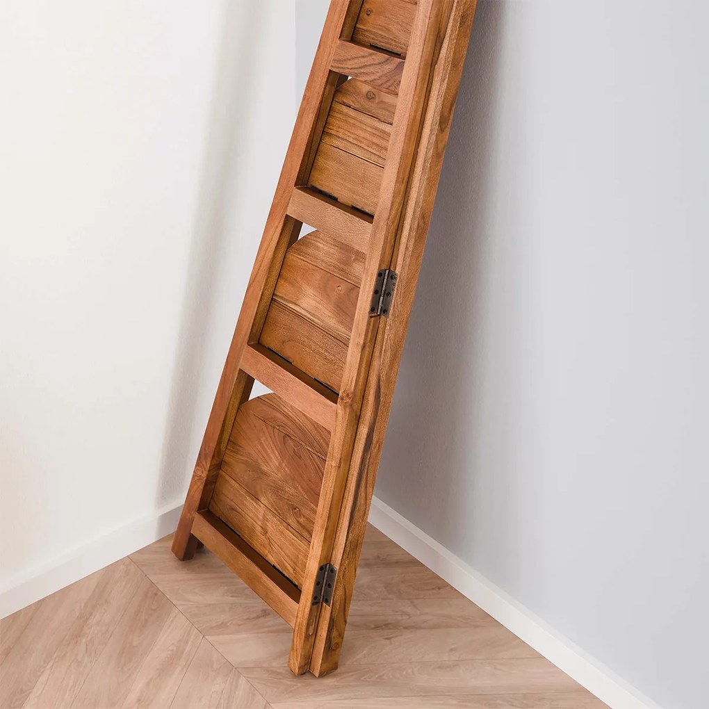 Hoek Plankenkast Massief Acacia Hout - 64x44x148cm.
