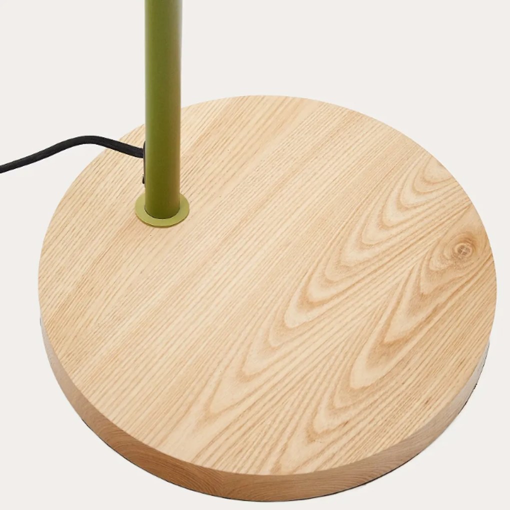 Kave Home Catlar Groene Vloerlamp Met Houten Voet