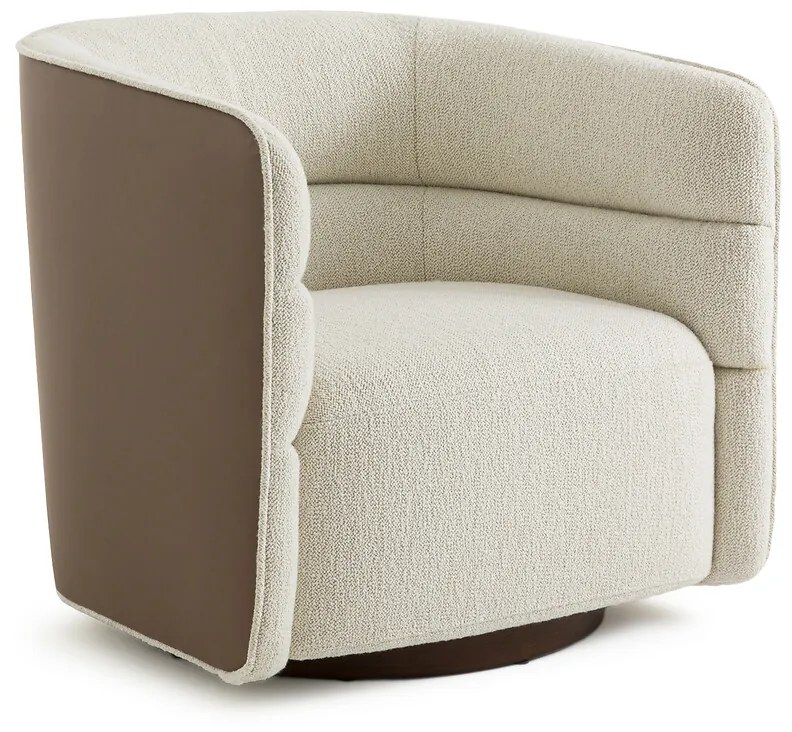 Draaibare fauteuil in twee stoffen, Andrew
