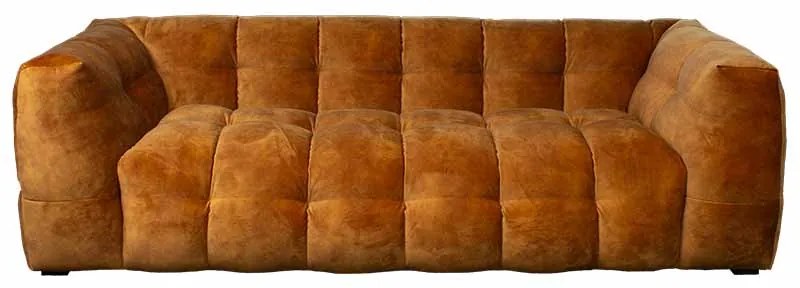 3 zitsbank - Sfär - velours Adore cognac 28