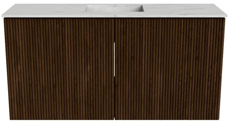 Mondiaz Joya DLux 80cm toiletmeubel walnut met wastafel faye midden zonder kraangat opalo