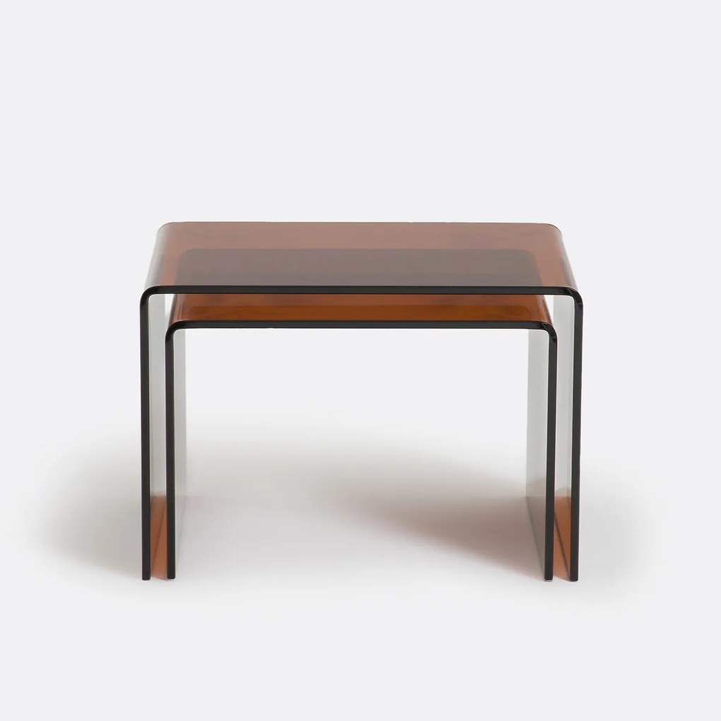 Set van 2 mimi tafels in gehard glas, Joan