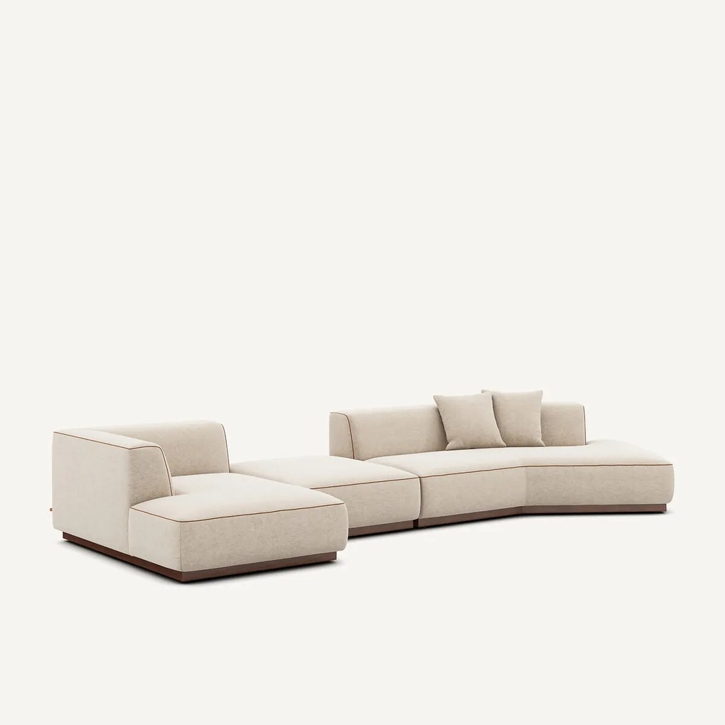 Open hoekbank links XL in gemêleerde stof, Jacopo