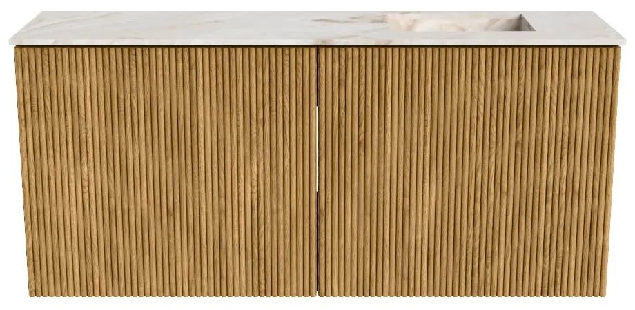Mondiaz Joya DLux 90cm toiletmeubel oak met wastafel faye rechts zonder kraangat frappe