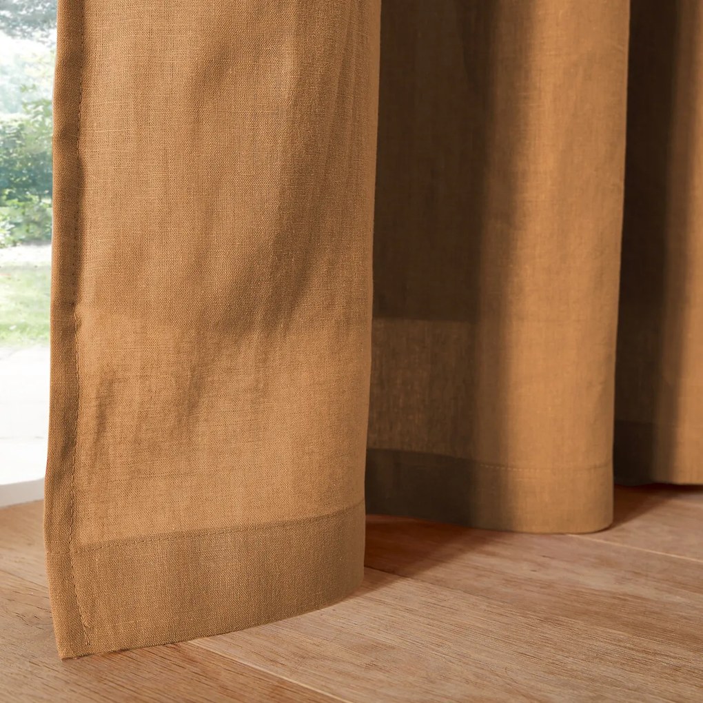 Verduisteringsgordijn in gewassen linnen met oogjes Onega