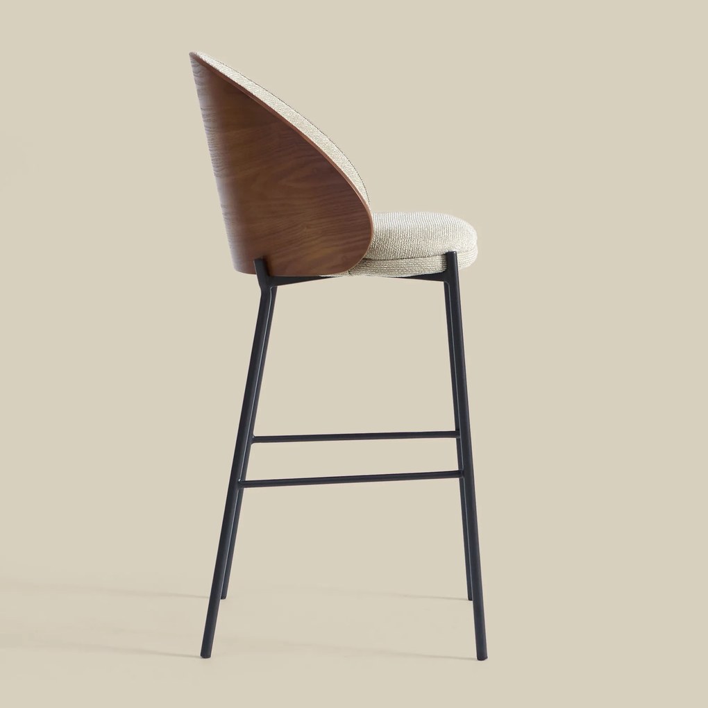 Hoge Barkruk Met Houten Rugleuning