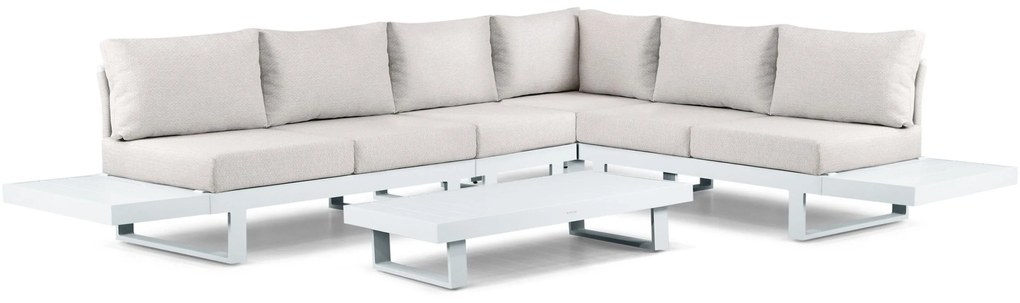 Hoek loungeset 6 personen Aluminium Wit  Lifestyle Garden Furniture Lorenzo
