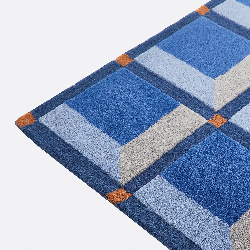 Wollen vloerkleed met geometrisch motief, Kimsa