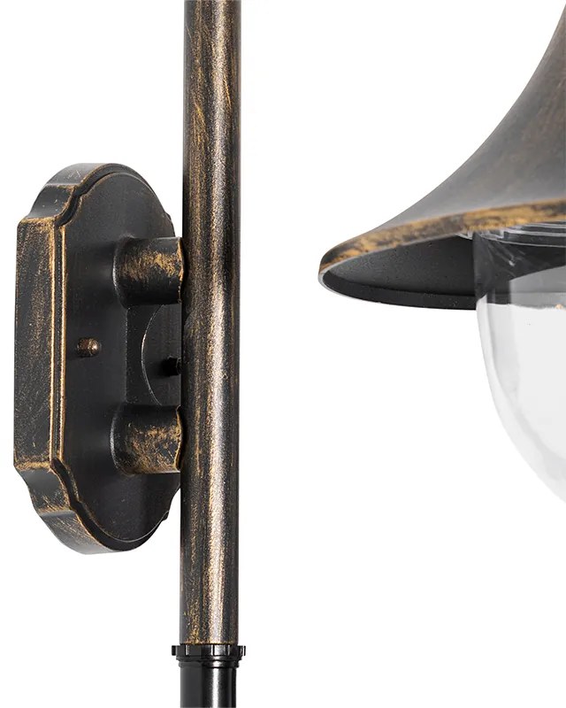 Buiten wandlamp antiek goud IP44 incl. bewegingsmelder - Daphne