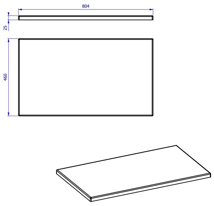 Comad Monako 891 FSC topblad 80x46cm grijs