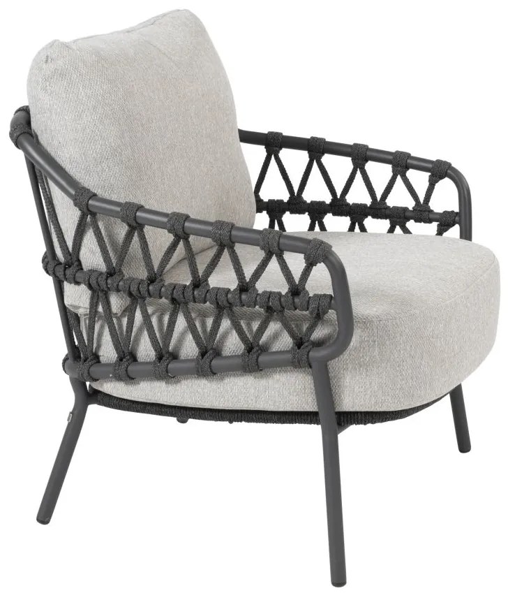 4 Seasons Outdoor Calpi low dining set met Saba tafel Ø 160 cm    antraciet weerbestendig