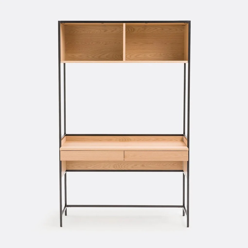Bureau met legplanken, 2 lades + 2 nissen, Volga