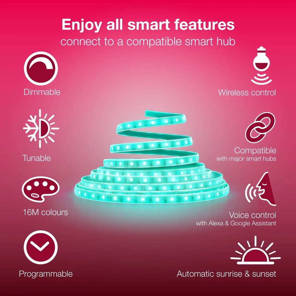 INNR FL 140 C | Slimme flex strip 4m | 1200lm Indoor | Werkt met de Philips Hue*!