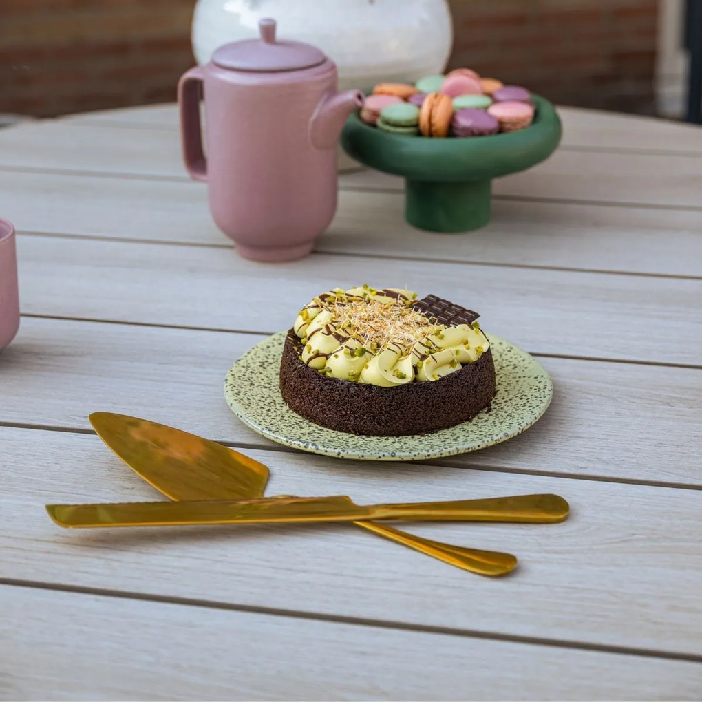 Garden Impressions Natas tuinset 5-delig taupe - Tulli tuintafel Ø122x75 cm - light teak vironwood