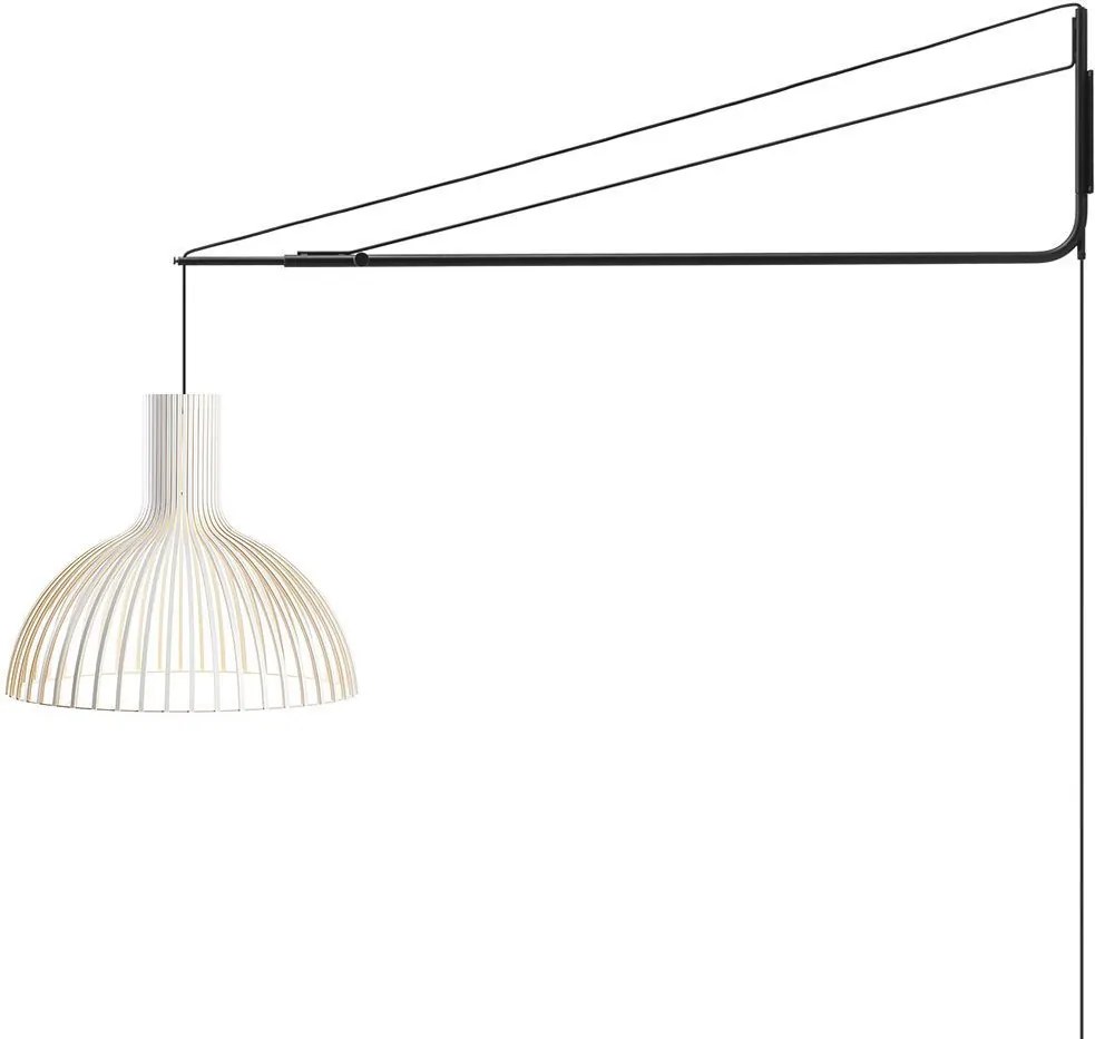 Secto Design Victo 4250 hanglamp LED met zwarte wandbeugel wit
