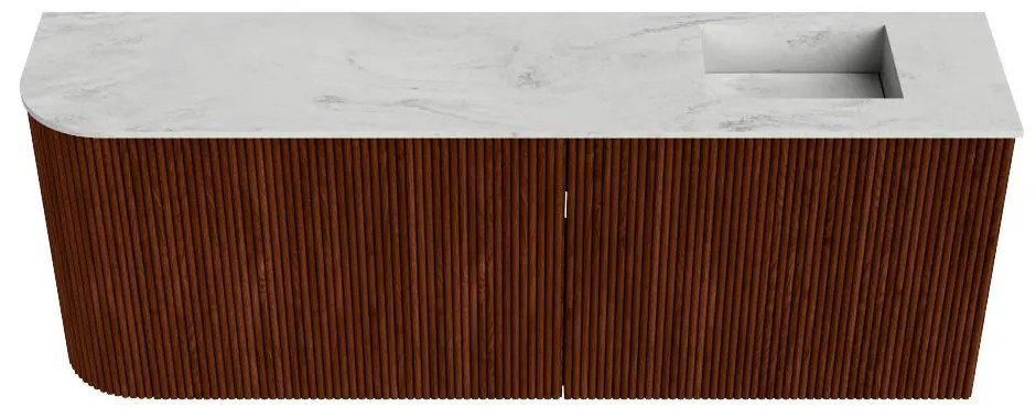 Mondiaz Joya DLux 110cm toiletmeubel ronding links ruby met wastafel faye rechts zonder kraangat opalo